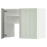 METOD wall cb f extr hood w shlf/door, white/Stensund light green, 80x60 cm