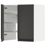 METOD wall cb f extr hood w shlf/door, white/Upplöv matt anthracite, 60x60 cm