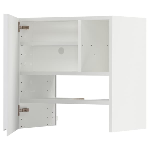 Ikea METOD - Wall cb f extr hood w shlf/door, white/Voxtorp high-gloss/white, 60x60 cm