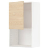 METOD wall cabinet for microwave oven, white/Askersund light ash effect, 60x100 cm