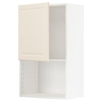 METOD wall cabinet for microwave oven, white/Bodbyn off-white, 60x100 cm
