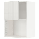 METOD wall cabinet for microwave oven, white/Ringhult light grey, 60x80 cm