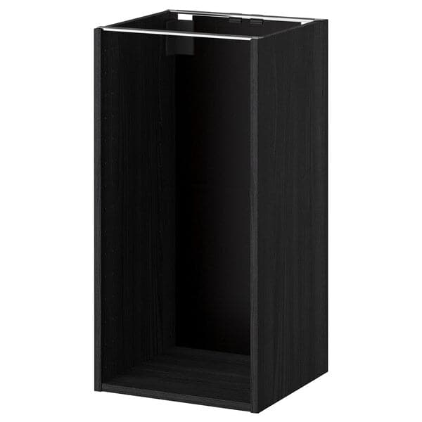 METOD base cabinet frame, wood effect black, 40x37x80 cm