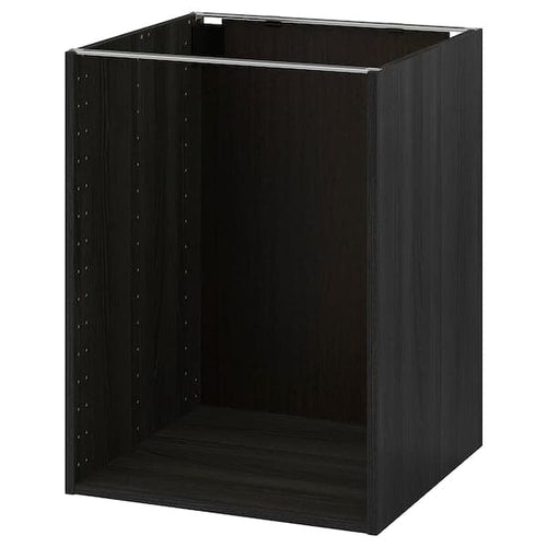 METOD - Base cabinet frame, wood effect black, 60x60x80 cm