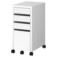 MICKE drawer unit with drop-file storage, white, 35x75 cm