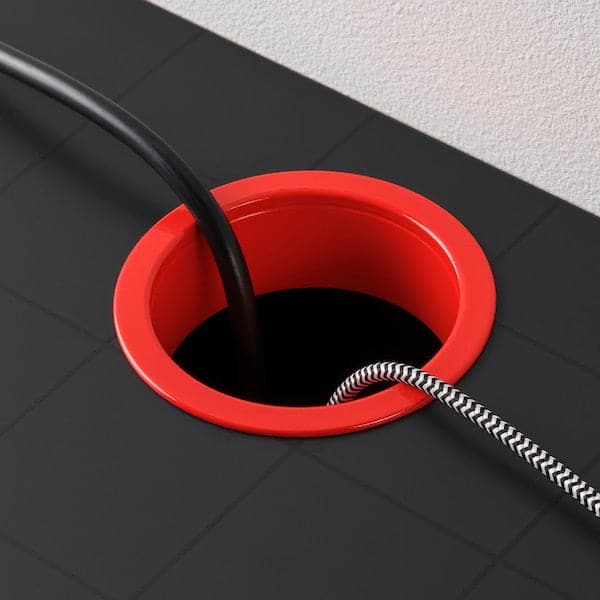 MICKE - Desk, anthracite/red, 105x50 cm - best price from Maltashopper.com 80489850