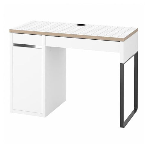 MICKE - Desk, white/anthracite, 105x50 cm
