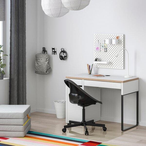 MICKE - Desk, white/anthracite, 105x50 cm - best price from Maltashopper.com 10489839