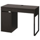 MICKE desk, black-brown, 105x50 cm