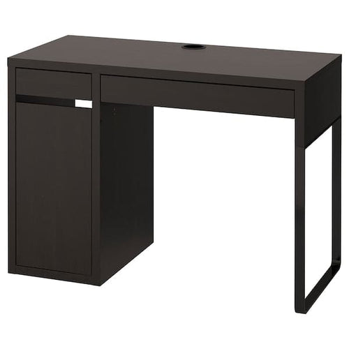 MICKE - Desk, black-brown, 105x50 cm