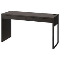 MICKE desk, black-brown, 142x50 cm