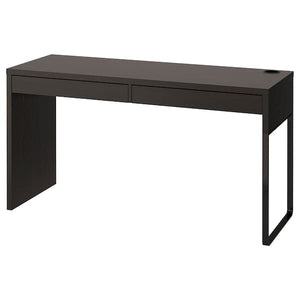 MICKE - Desk, black-brown, 142x50 cm - best price from Maltashopper.com 60244745
