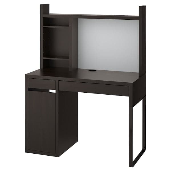 MICKE - Desk, black-brown, 105x50 cm - best price from Maltashopper.com 49926749