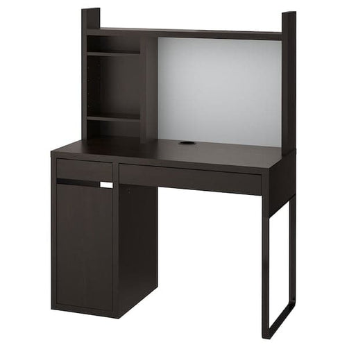 MICKE - Desk, black-brown, 105x50 cm