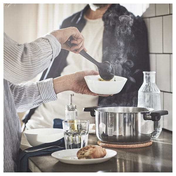 MIDDAGSMAT - Pot with lid, clear glass/stainless steel, 3 l - best price from Maltashopper.com 20463711