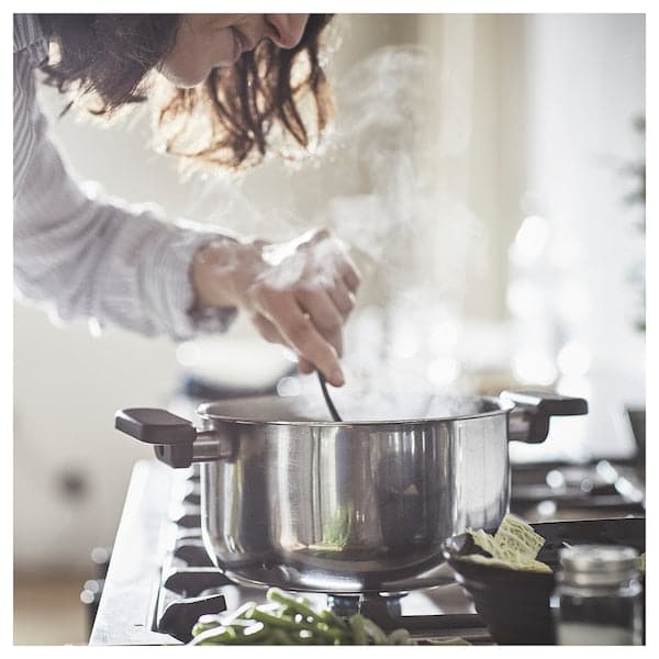 MIDDAGSMAT - Pot with lid, clear glass/stainless steel, 3 l - best price from Maltashopper.com 20463711