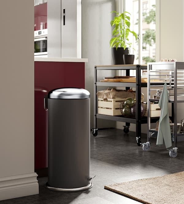 Ikea MJÖSA - Pedal bin, dark grey, 30 l