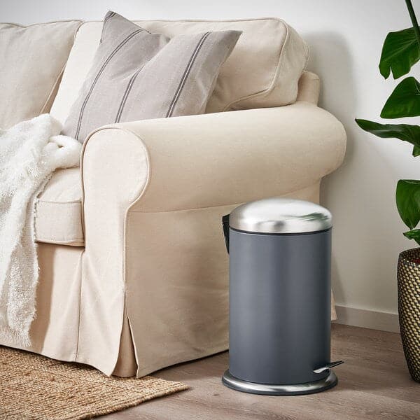 MJÖSA - Pedal bin, dark grey, 12 l - best price from Maltashopper.com 10422844