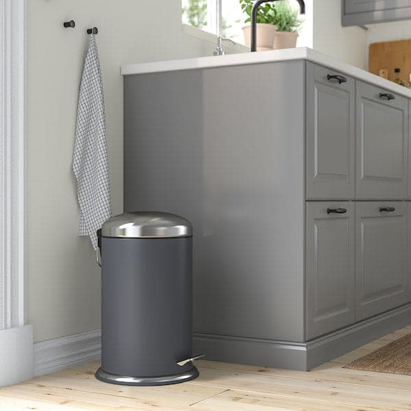 MJÖSA - Pedal bin, dark grey, 12 l - best price from Maltashopper.com 10422844
