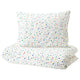 MÖJLIGHET duvet cover and pillowcase, white/mosaic patterned, 150x200/50x80 cm