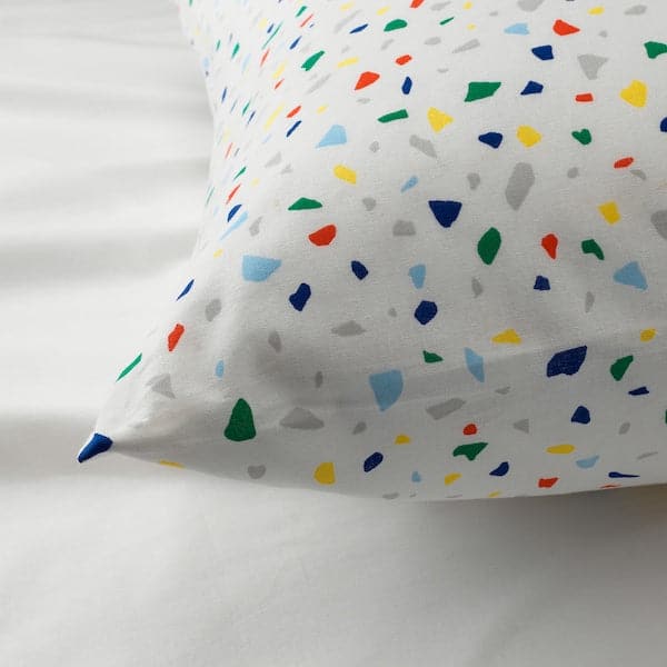 MÖJLIGHET - Duvet cover and pillowcase, white/mosaic patterned, 150x200/50x80 cm - best price from Maltashopper.com 50423691