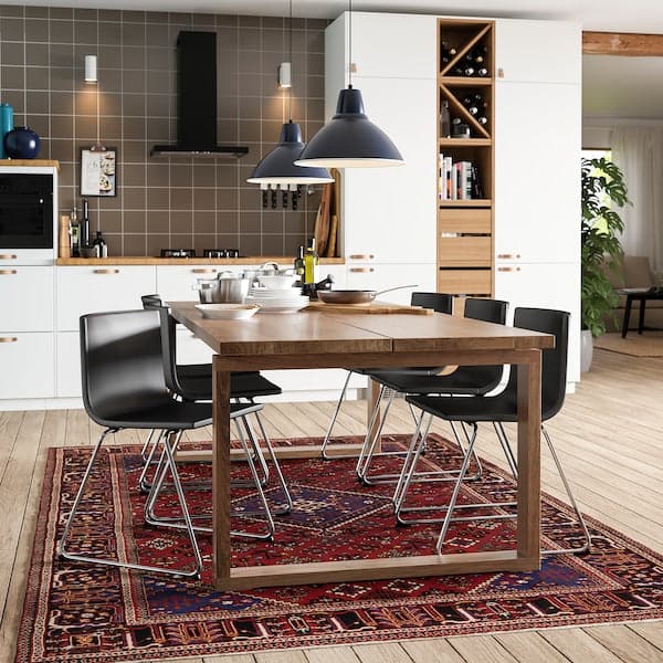 MÖRBYLÅNGA - Table, oak veneer brown stained, 220x100 cm - best price from Maltashopper.com 20293766