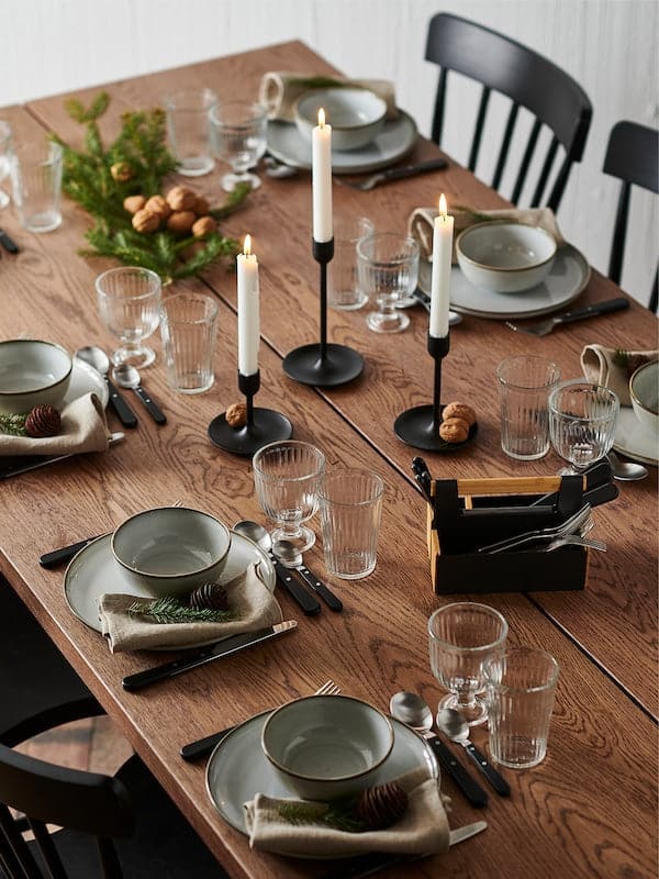 MÖRBYLÅNGA - Table, oak veneer brown stained, 220x100 cm - best price from Maltashopper.com 20293766