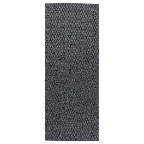 MORUM - Rug flatwoven, in/outdoor, dark grey, 80x200 cm