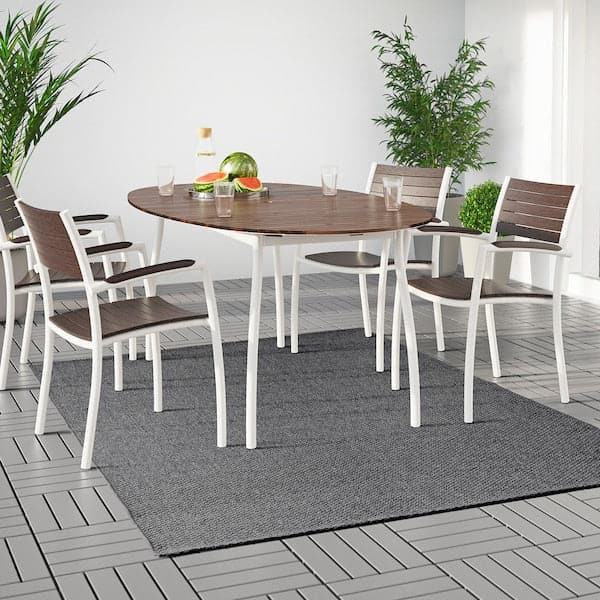 MORUM - Rug flatwoven, in/outdoor, dark grey, 160x230 cm - best price from Maltashopper.com 40203557
