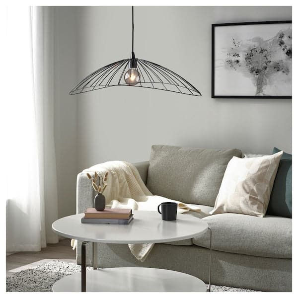 MOTSJÖ - Lampshade for pendant lamp, black, 60x40 cm - best price from Maltashopper.com 90530849