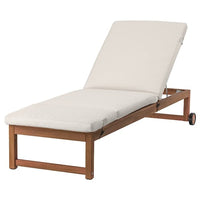 NÄMMARÖ sun lounger, outdoor light brown stained/Frösön/Duvholmen beige, 115x60 cm