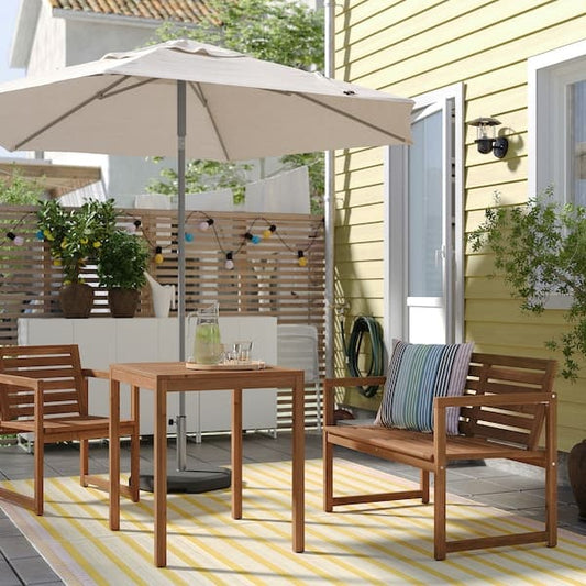 Ikea NÄMMARÖ - Bench with backrest, outdoor, light brown stained