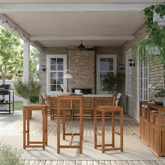 NÄMMARÖ - Bar table, outdoor, light brown stained, 120x40 cm - best price from Maltashopper.com 10510303