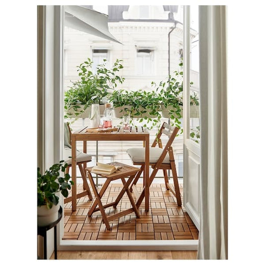 Ikea NÄMMARÖ - Table, outdoor, light brown stained, 75x63 cm