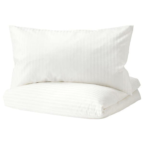 NATTJASMIN - Duvet cover and 2 pillowcases, white, 240x220/50x80 cm