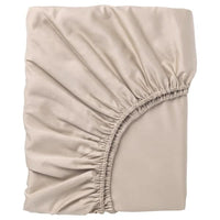 NATTJASMIN fitted sheet, light beige, 90x200 cm