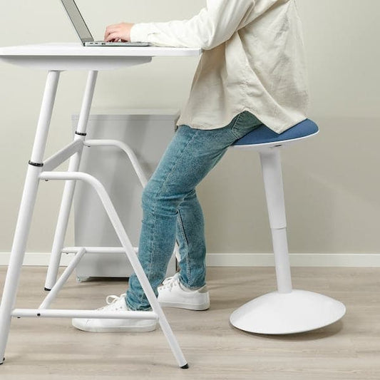 NILSERIK - Stool, white/Vissle blue , - best price from Maltashopper.com 70540646