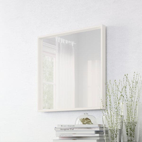 NISSEDAL - Mirror, white, 65x65 cm - best price from Maltashopper.com 20320312