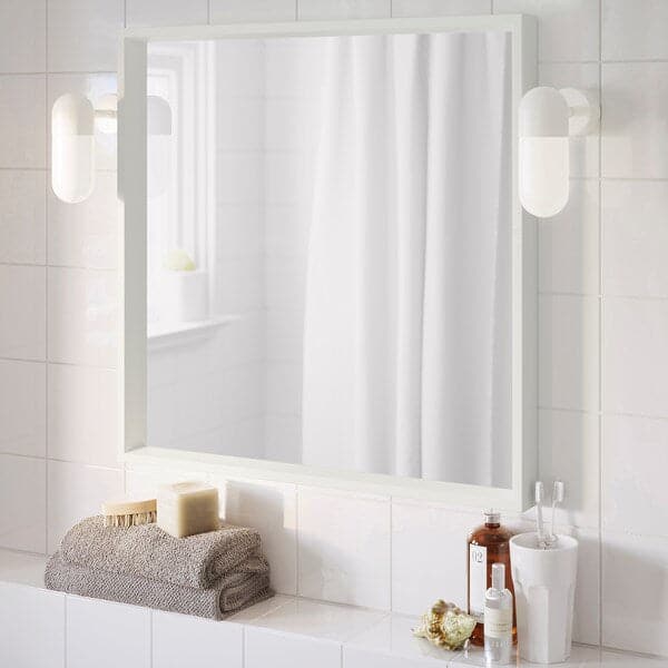 NISSEDAL - Mirror, white, 65x65 cm - best price from Maltashopper.com 20320312