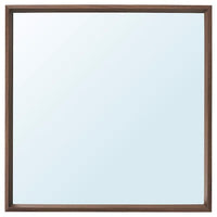NISSEDAL mirror, walnut effect, 65x65 cm