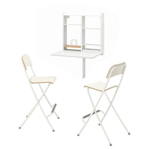 Ikea NORBERG / FRANKLIN - Table and 2 chairs, white/white