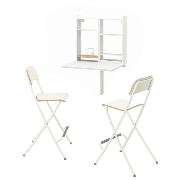 Ikea NORBERG / FRANKLIN - Table and 2 chairs, white/white
