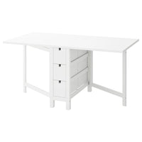 NORDEN gateleg table, white, 26/89/152x80 cm