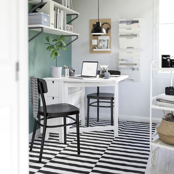 NORDEN - Gateleg table, white, 26/89/152x80 cm - best price from Maltashopper.com 10423886