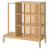 NORDKISA open wardrobe with sliding door, bamboo, 120x123 cm