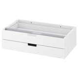 NORDLI modular chest of 2 drawers, white, 80x23 cm