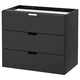 NORDLI modular chest of 3 drawers, anthracite, 80x68 cm