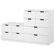 NORDLI chest of 10 drawers, white, 160x99 cm