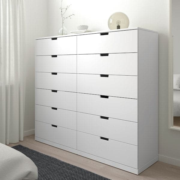 Ikea NORDLI - Chest of 12 drawers, white, 160x145 cm