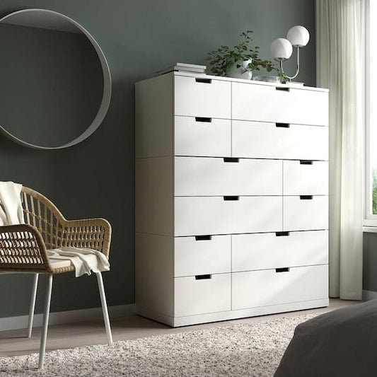 NORDLI - Chest of 12 drawers, white, 120x145 cm - best price from Maltashopper.com 99239489
